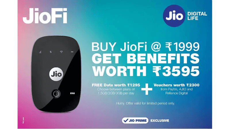 Reliance JioFi Offer 3595