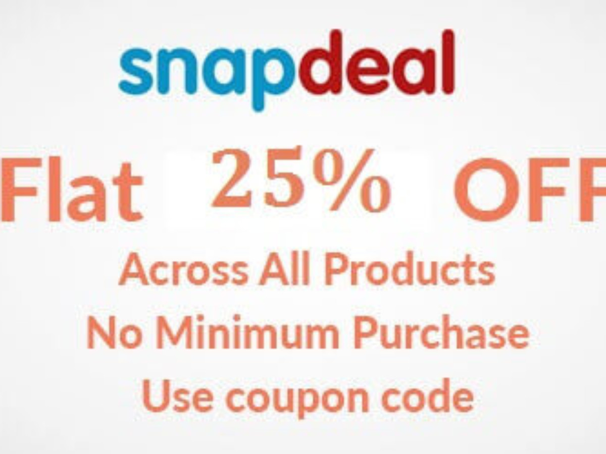 Snapdeal 25 Off Code For New Users No Min Purchase Earticleblog