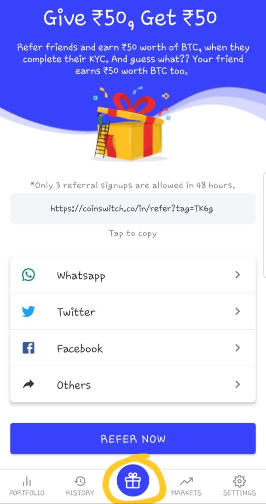 coin switch app, coinswitch referral code