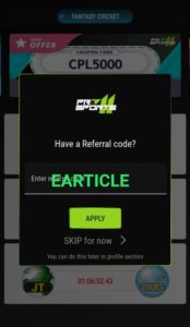 Prosports11 refer code