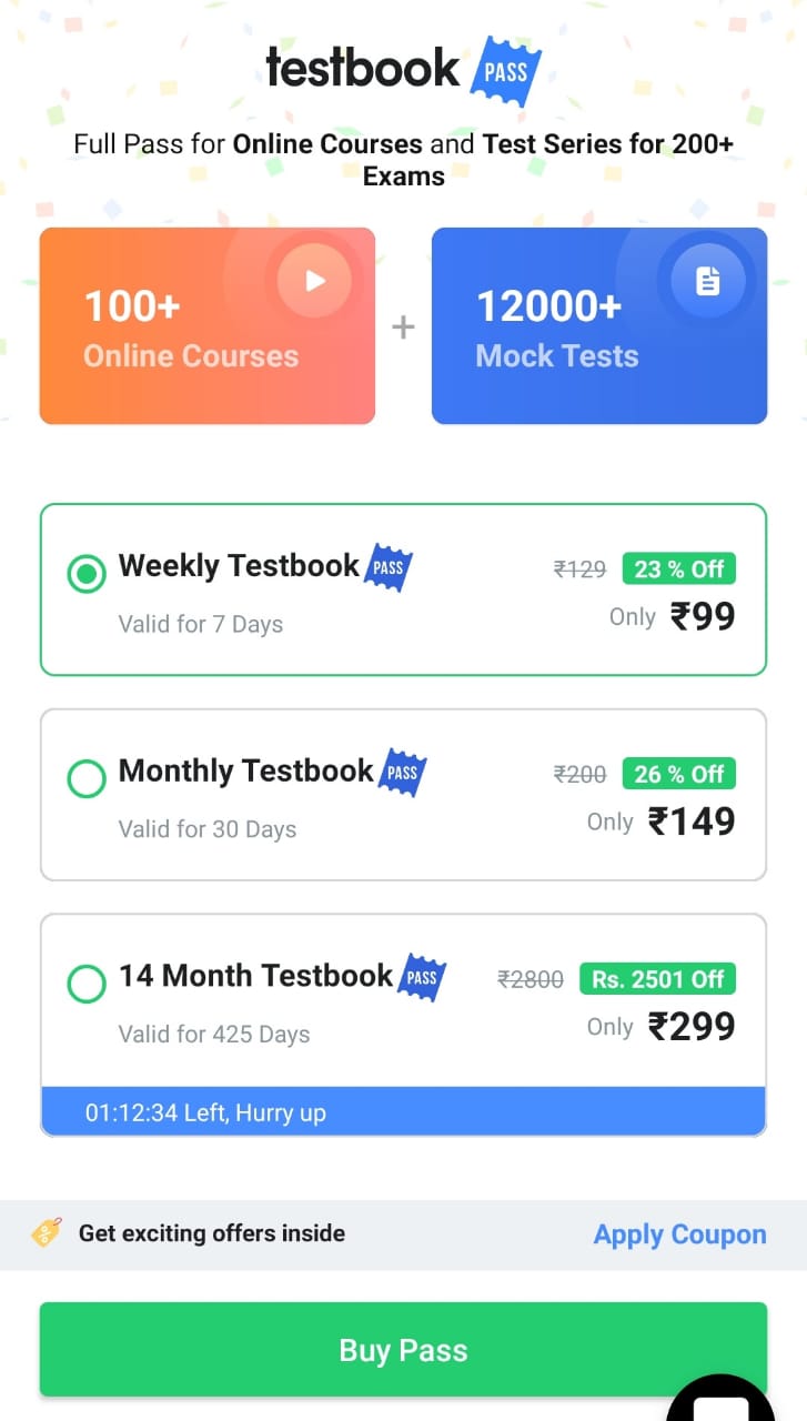 Testbook Best Mock Series & Get Free Testbook Pass