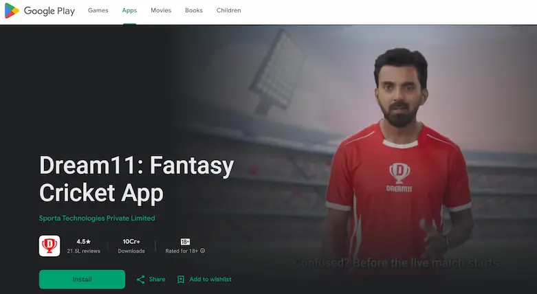 Dream11 on Google Play Store