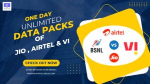 One day Unlimated free 5G Data Packs JIO AIRTEL VI