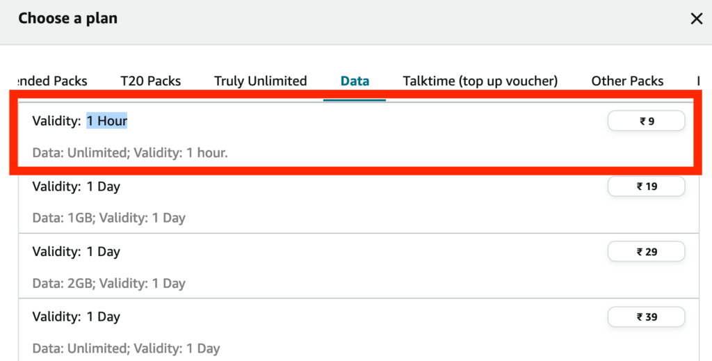 Jio Rs 9 One Hour Unlimited Data Pack