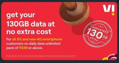 Vi free data code 130 GB