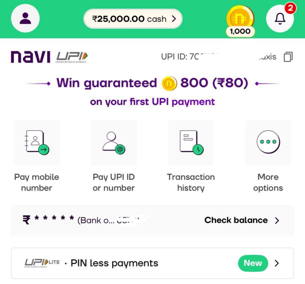 Navi scan & pay offer