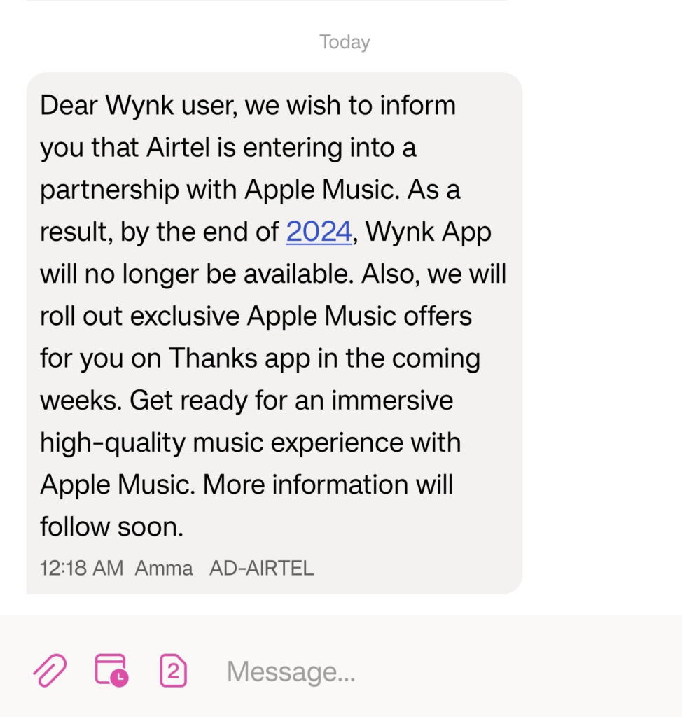 Airtel apple music subscription free 