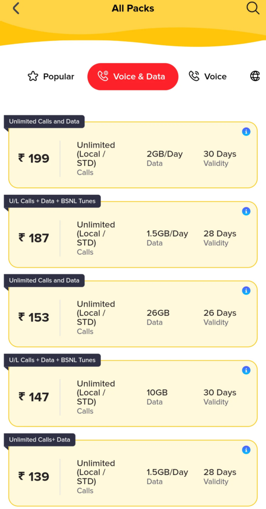 BSNL prepaid plans Tamilnadu 365 days