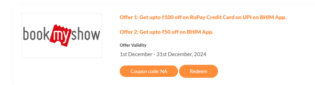 BHIM App BookMyShow Offer