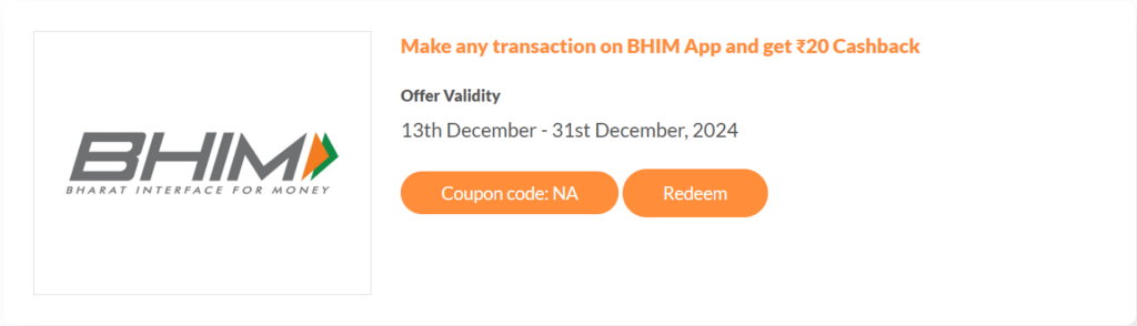 BHIM App UPI Cashback Offer 