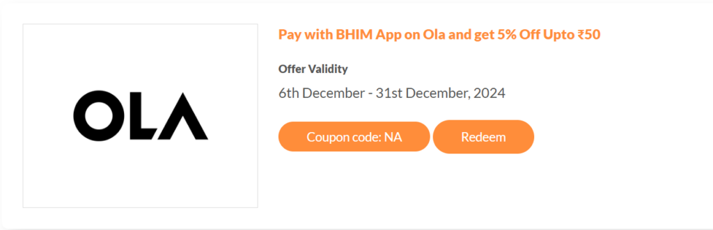 BHIM App OLA Offer