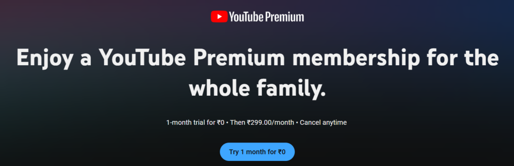 Youtube Family Plan Offer