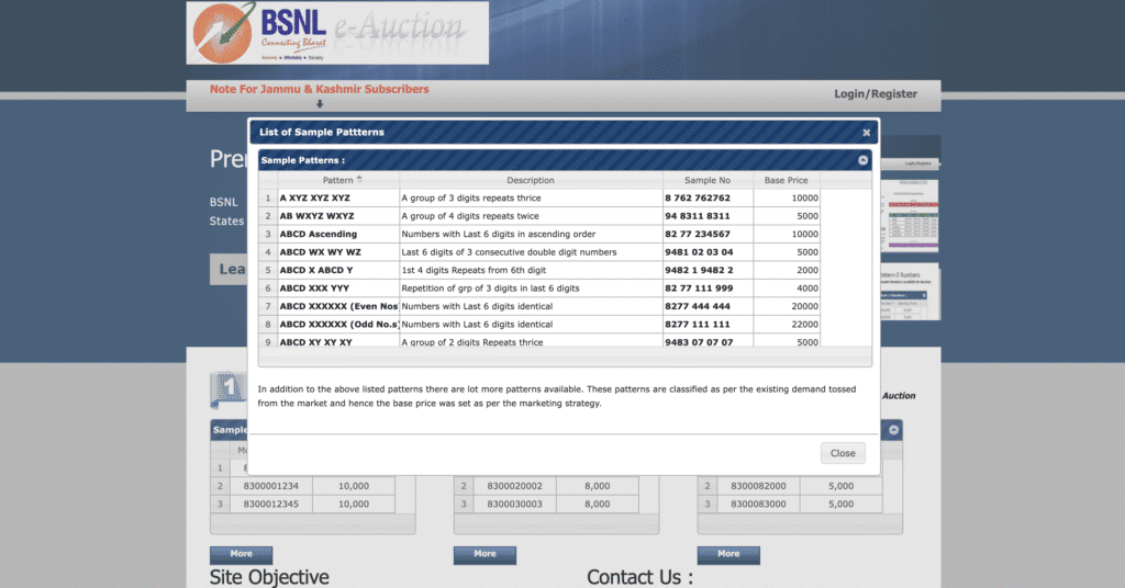 BSNL VIP number list