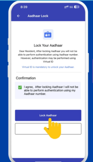 lock Aadhaar