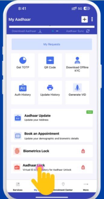 mAadhaar App Home